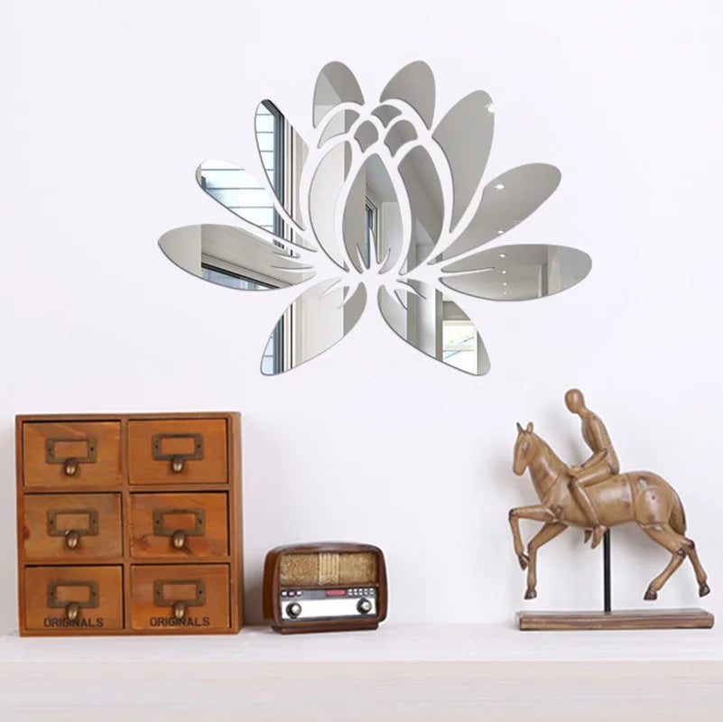 Mirrors Lotus Aesthetic DIY Wall Stickers