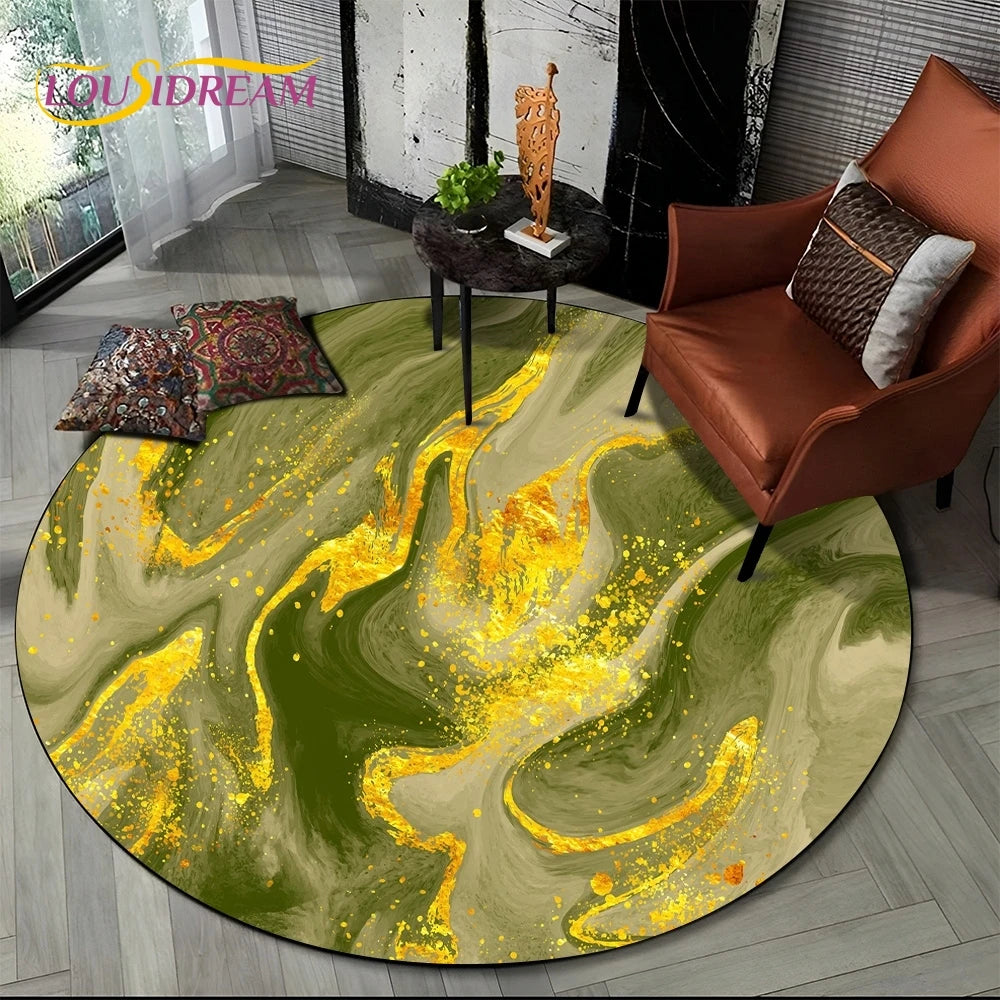 Elegant Marble Round Rug