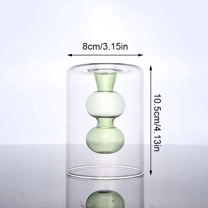 Double Layer Colored Glass Vase