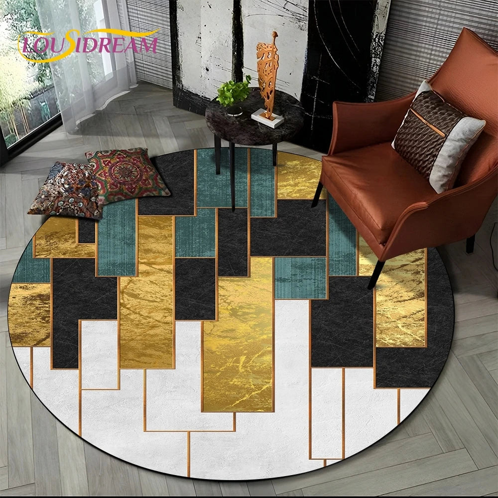 Elegant Marble Round Rug