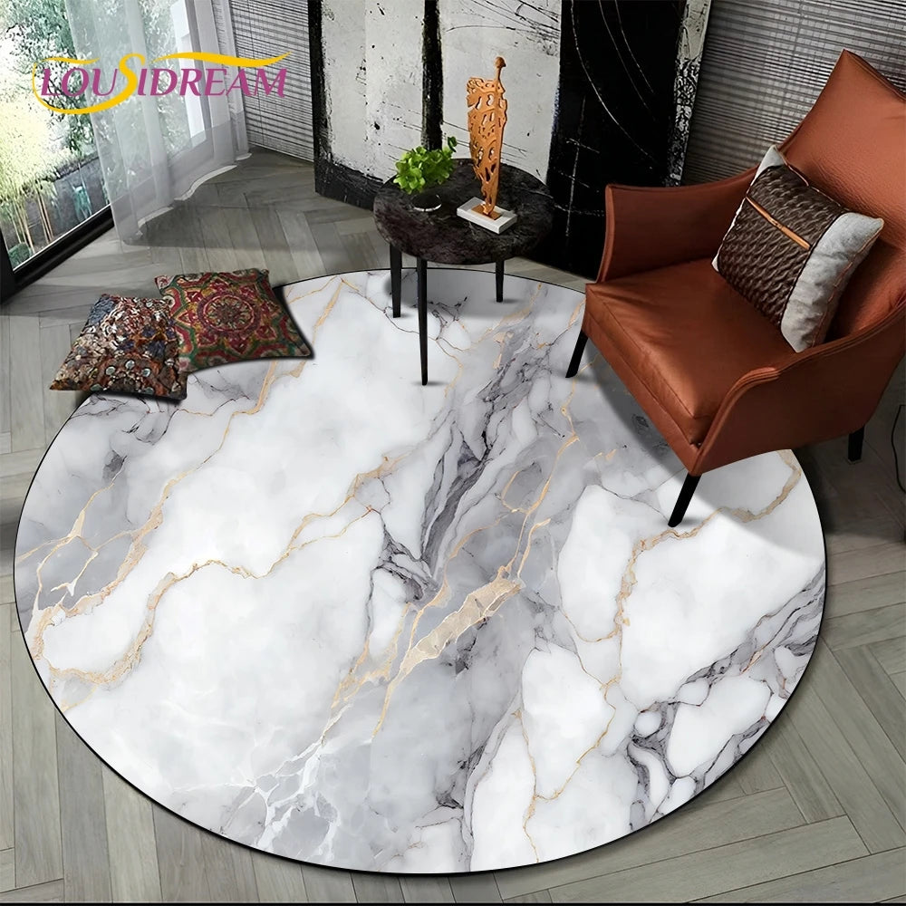 Elegant Marble Round Rug
