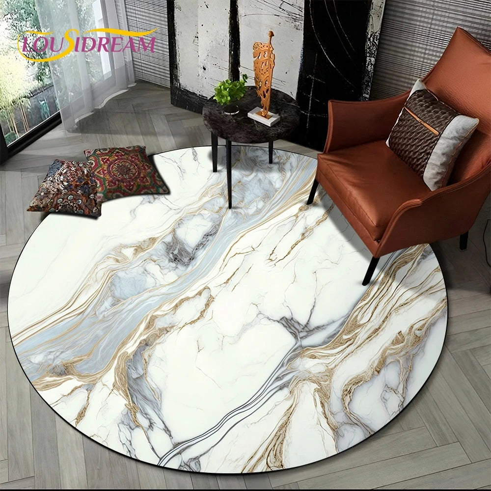 Elegant Marble Round Rug