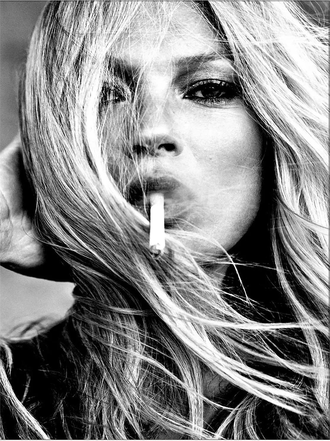 Kate Moss Black & White Wall Art