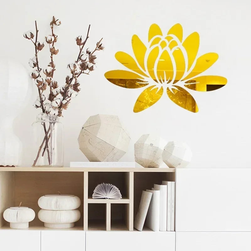 Mirrors Lotus Aesthetic DIY Wall Stickers