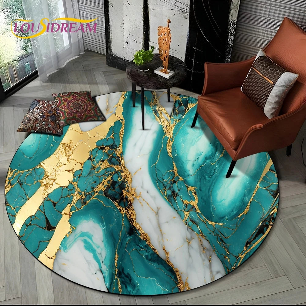 Elegant Marble Round Rug