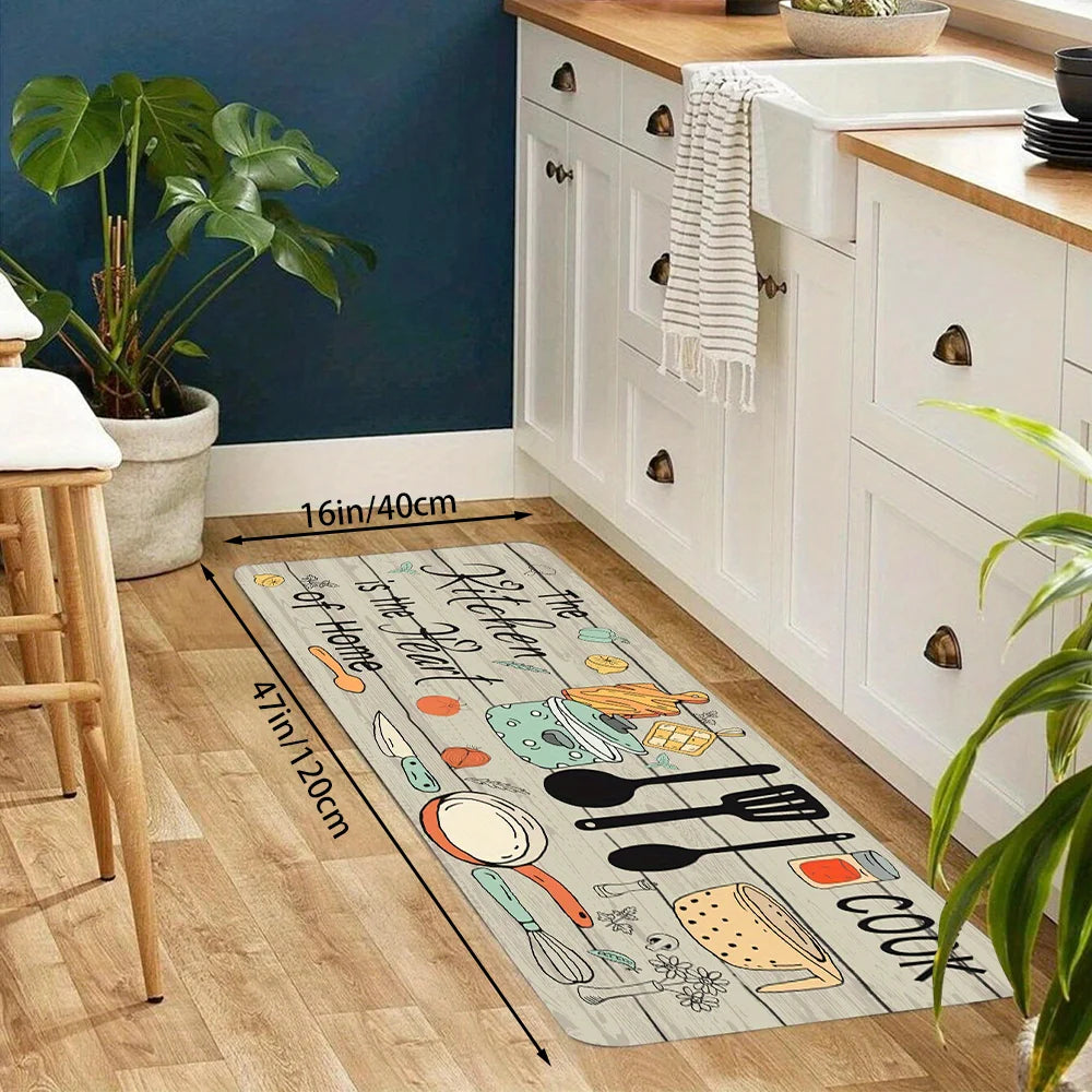 Cartoon Knife & Fork Kitchen Door Mat