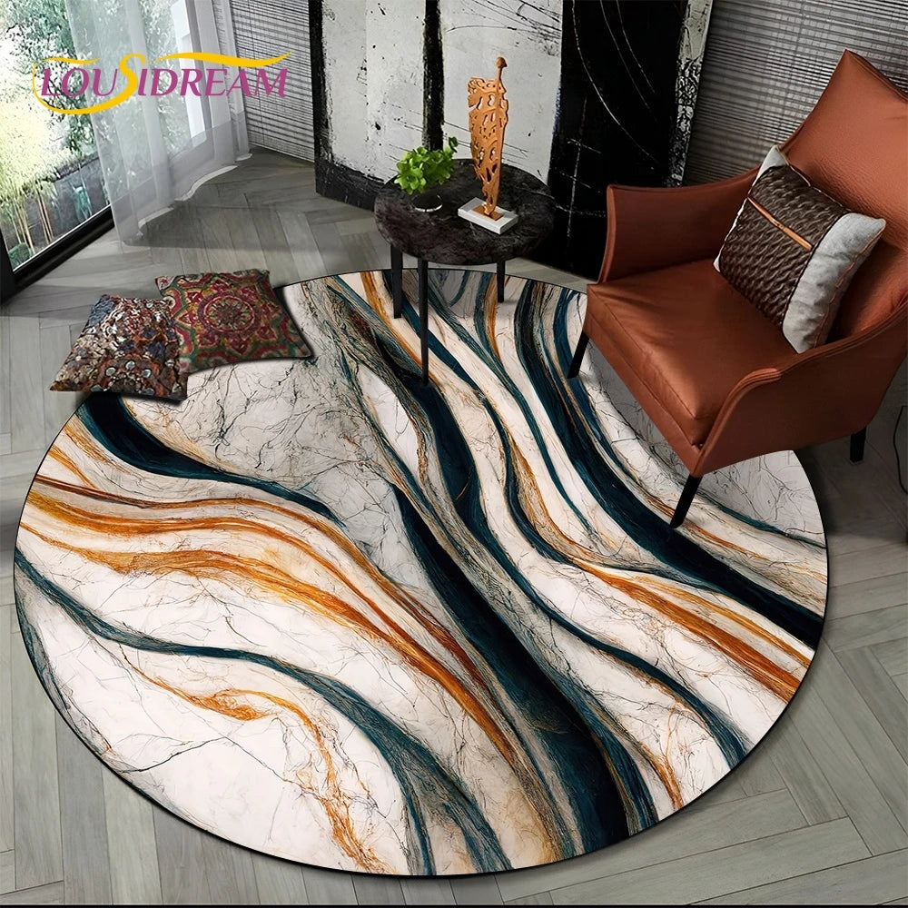 Elegant Marble Round Rug