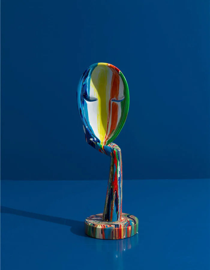 Creative Painted Colorful Woman Face Statues