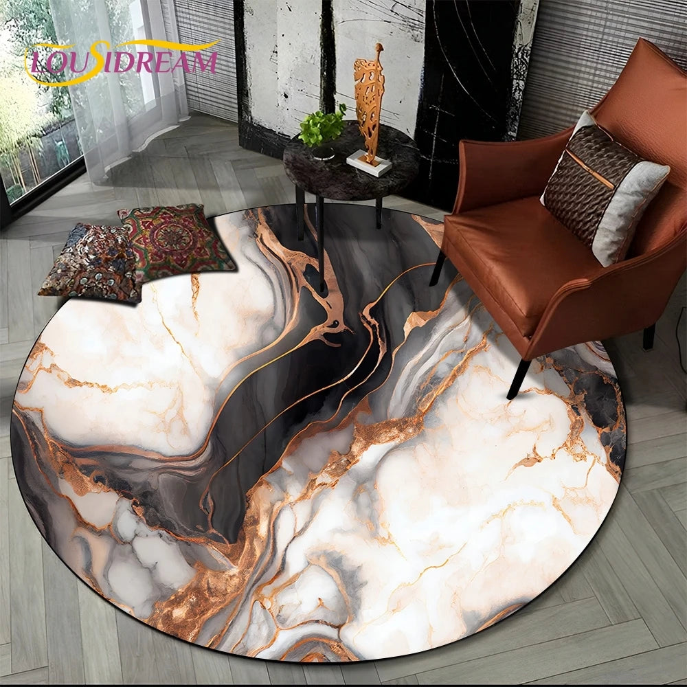 Elegant Marble Round Rug