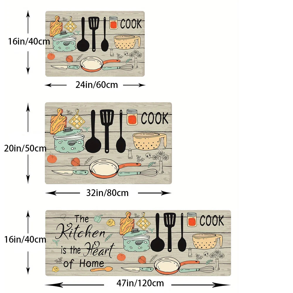 Cartoon Knife & Fork Kitchen Door Mat
