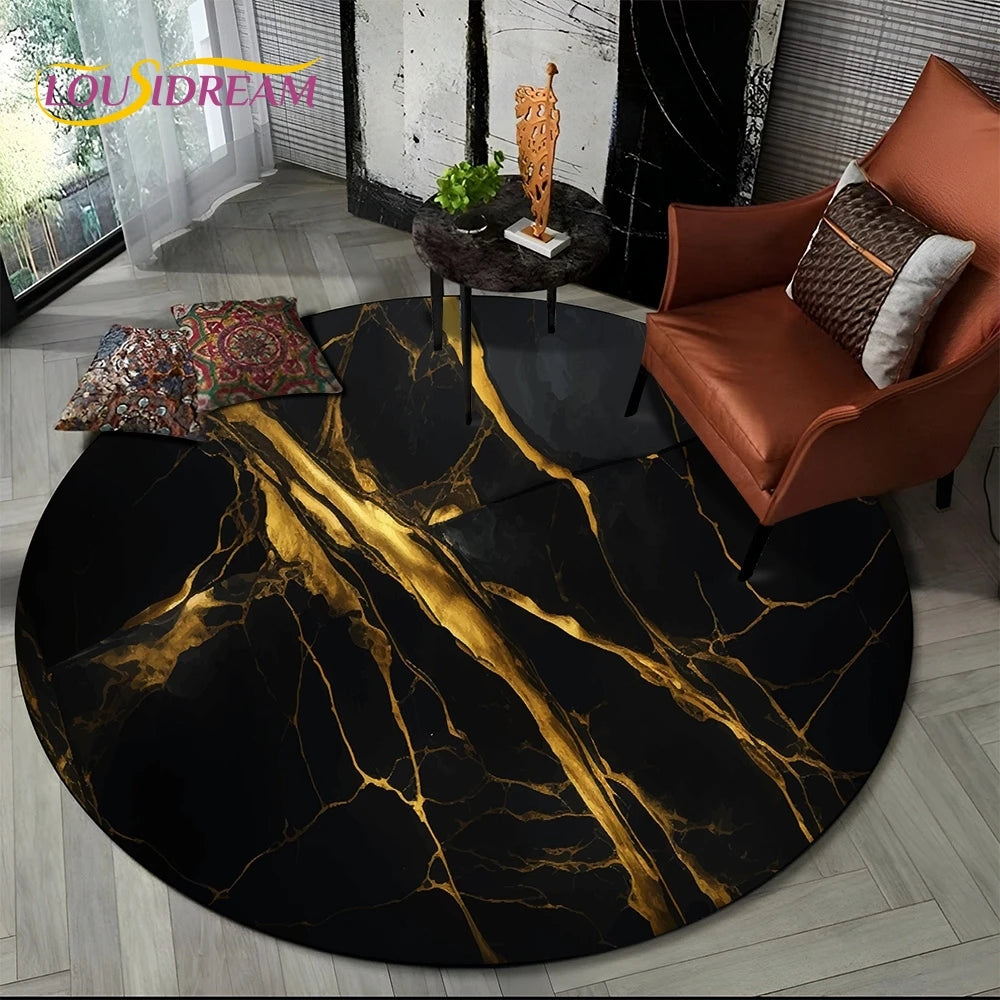 Elegant Marble Round Rug