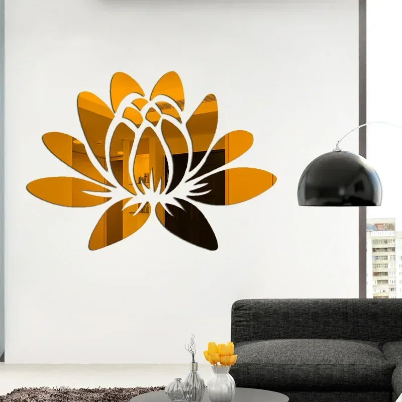 Mirrors Lotus Aesthetic DIY Wall Stickers
