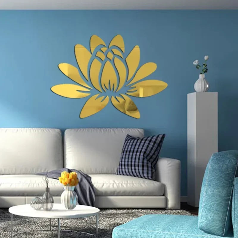 Mirrors Lotus Aesthetic DIY Wall Stickers