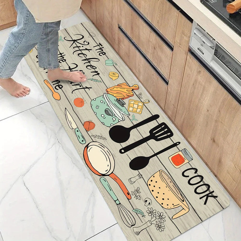 Cartoon Knife & Fork Kitchen Door Mat