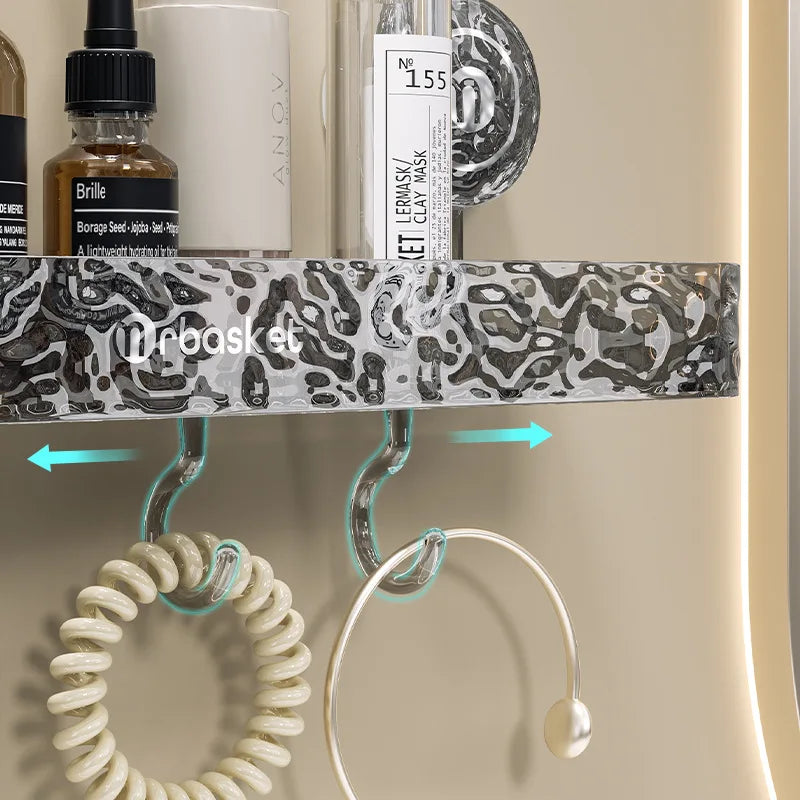 Elegant Glacier Suction Cup Bathroom Organizer