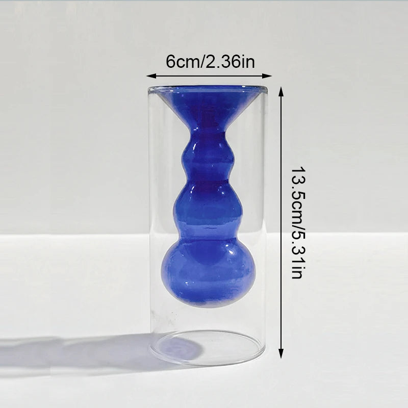 Double Layer Colored Glass Vase