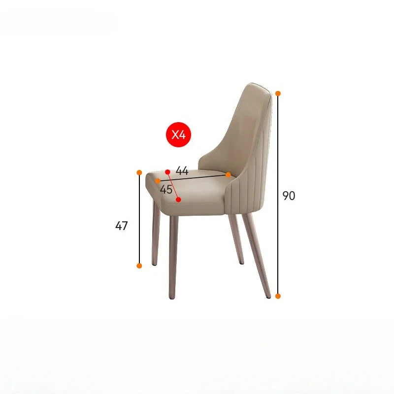 Elegant Marble Dining Set with Turntable