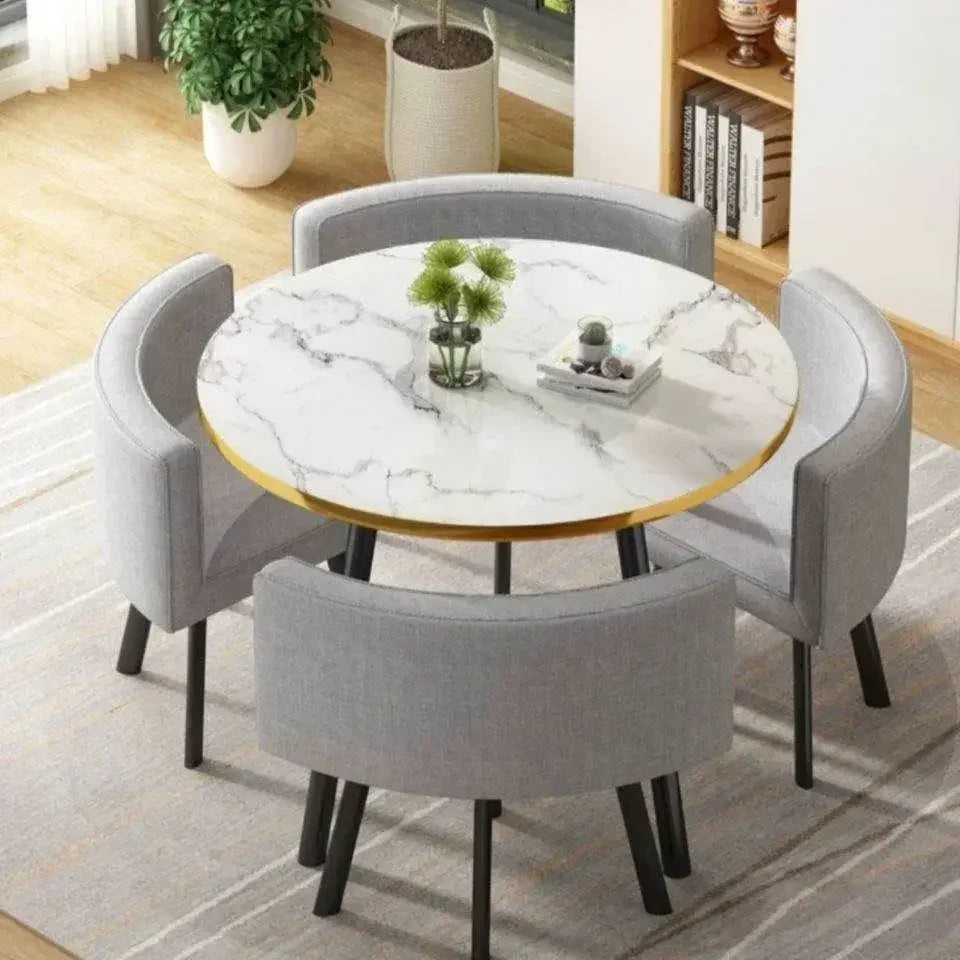 Simple Round Table and Chair Set