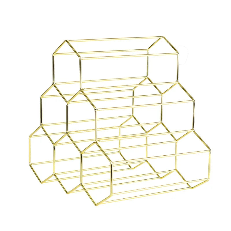 Modern Metal Honeycomb Wine Rack