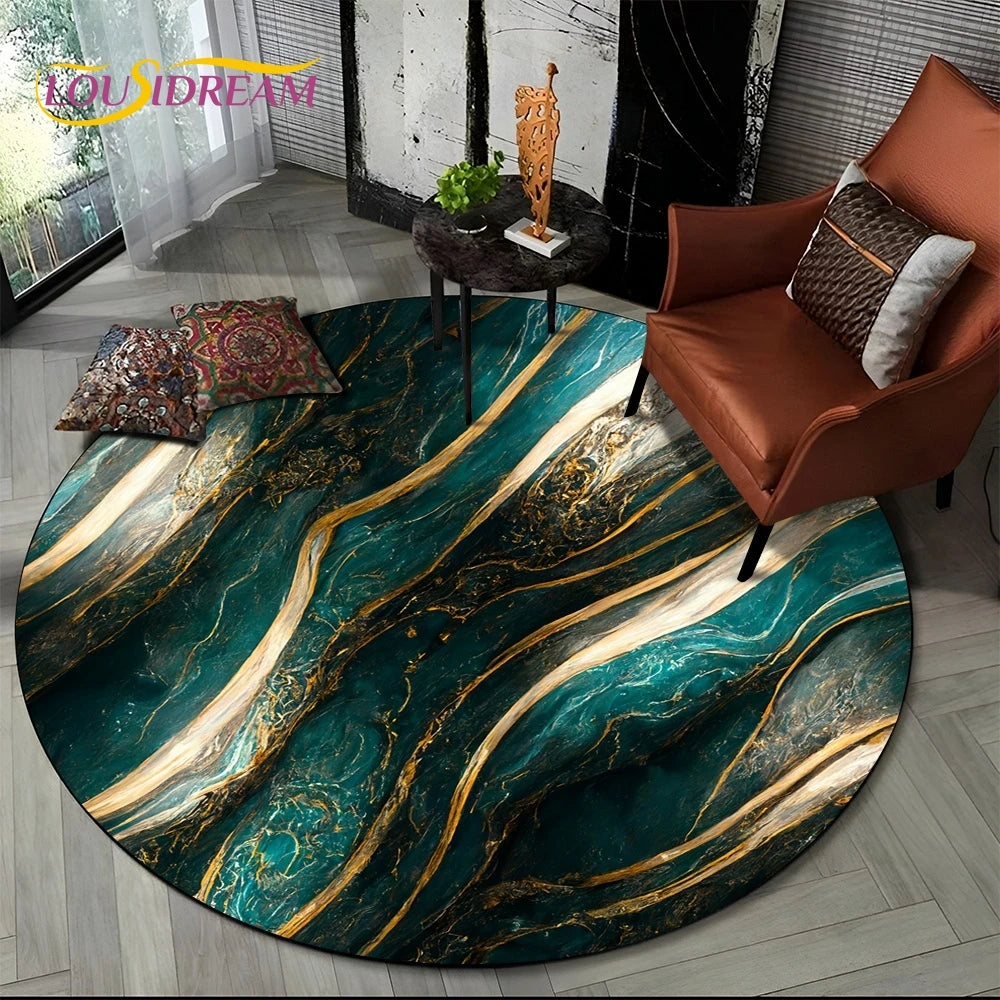 Elegant Marble Round Rug