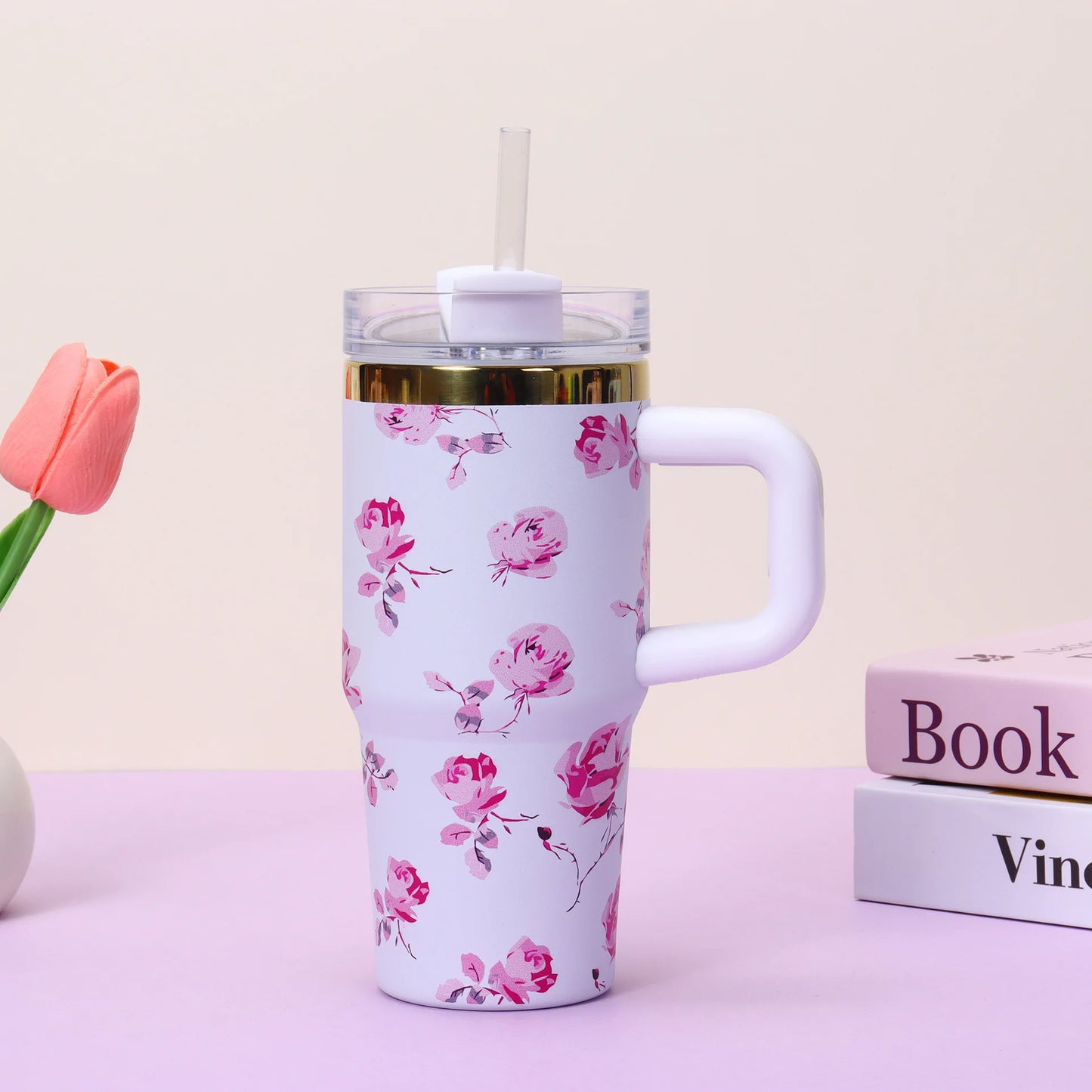 Non-slip Tumbler With Straw