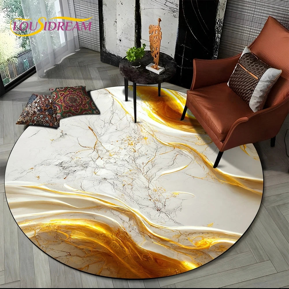 Elegant Marble Round Rug