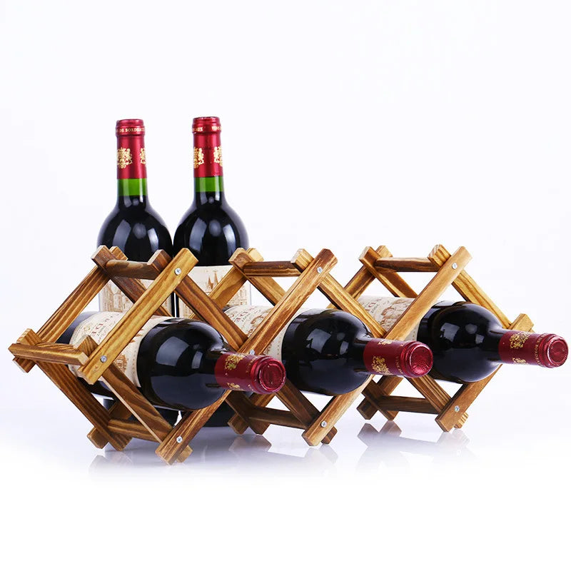 Collapsible Wooden Wine Bottle Rack