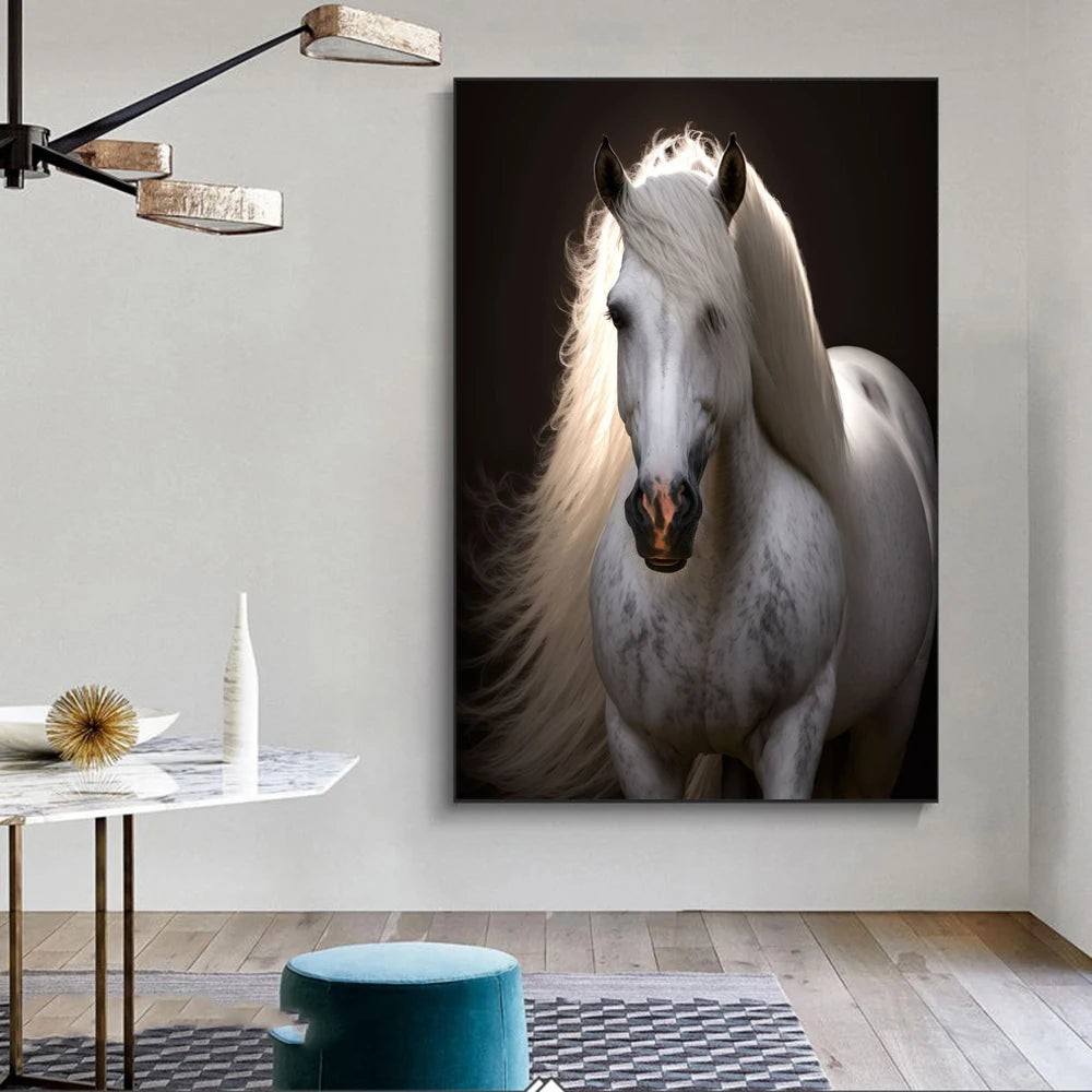 Colourful Horses Canvas Oil Painting