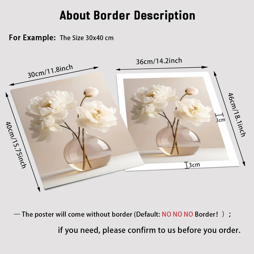 Nordic Beige Peony Canvas Wall Art