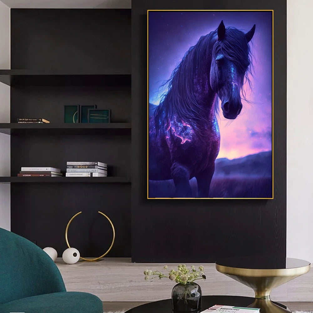 Colourful Horses Canvas Oil Painting