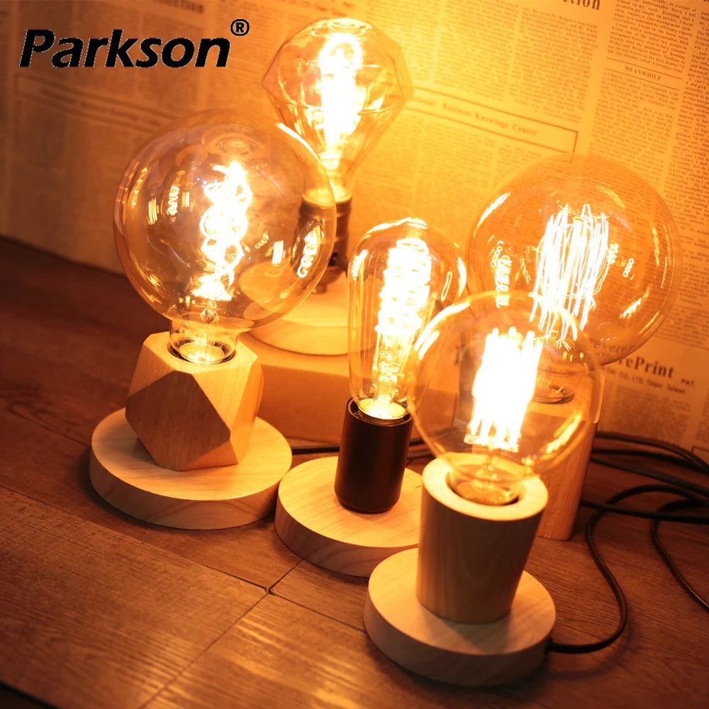 Retro Wood Table Lamp