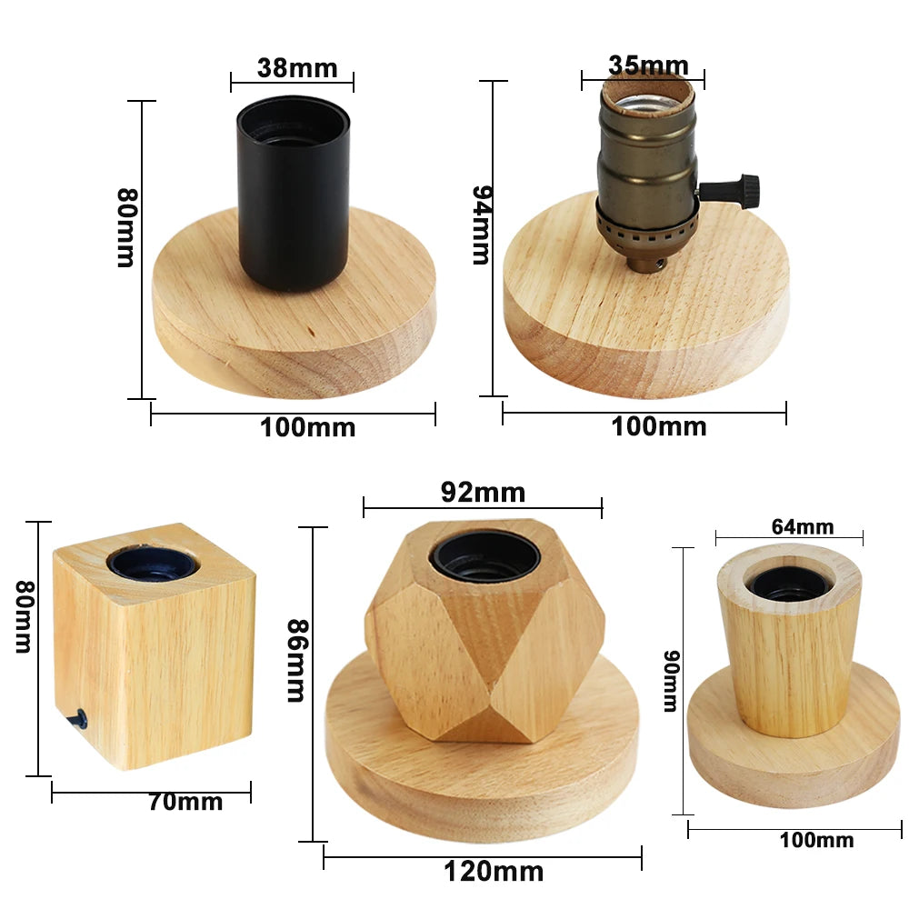 Retro Wood Table Lamp