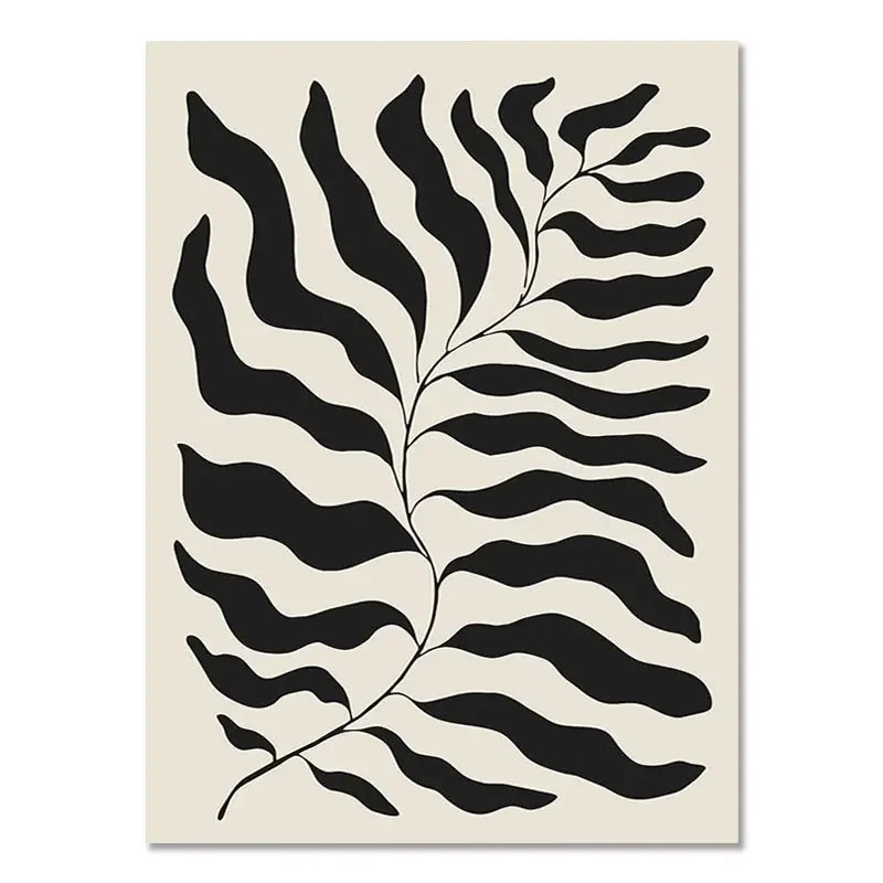 Abstract Geometric Beige Black Boho Minimalist Poster