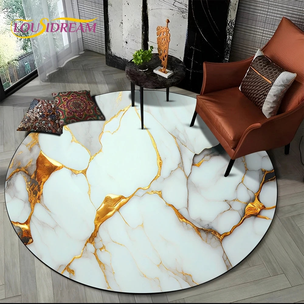 Elegant Marble Round Rug