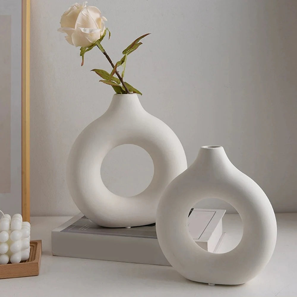 Circular Hollow Ceramic Vase
