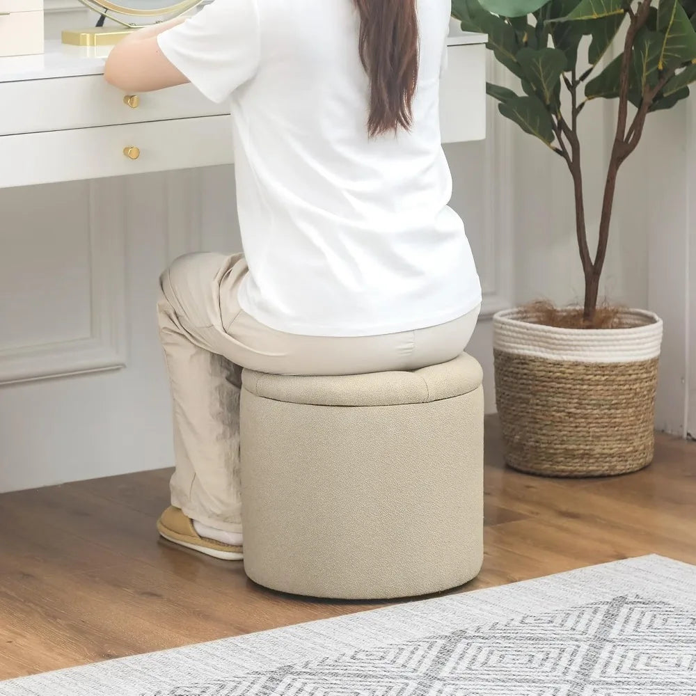 Compact Ottoman with Removable Lid